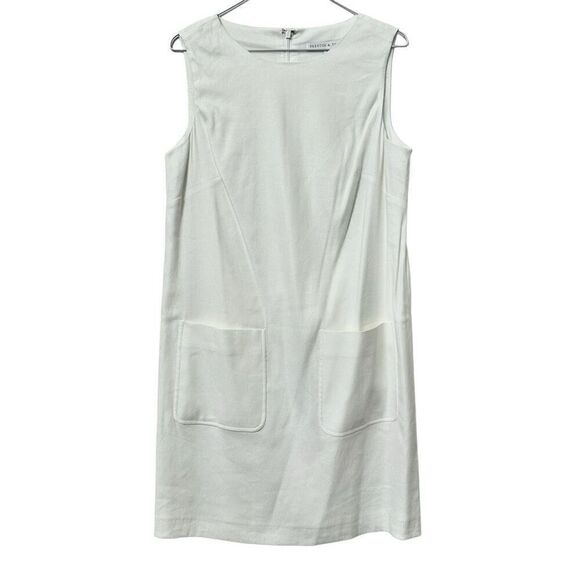 Dillards Preston & York Back Zip Sleeveless Linen Blend Pocket Shift Tank Dress - Picture 1 of 5